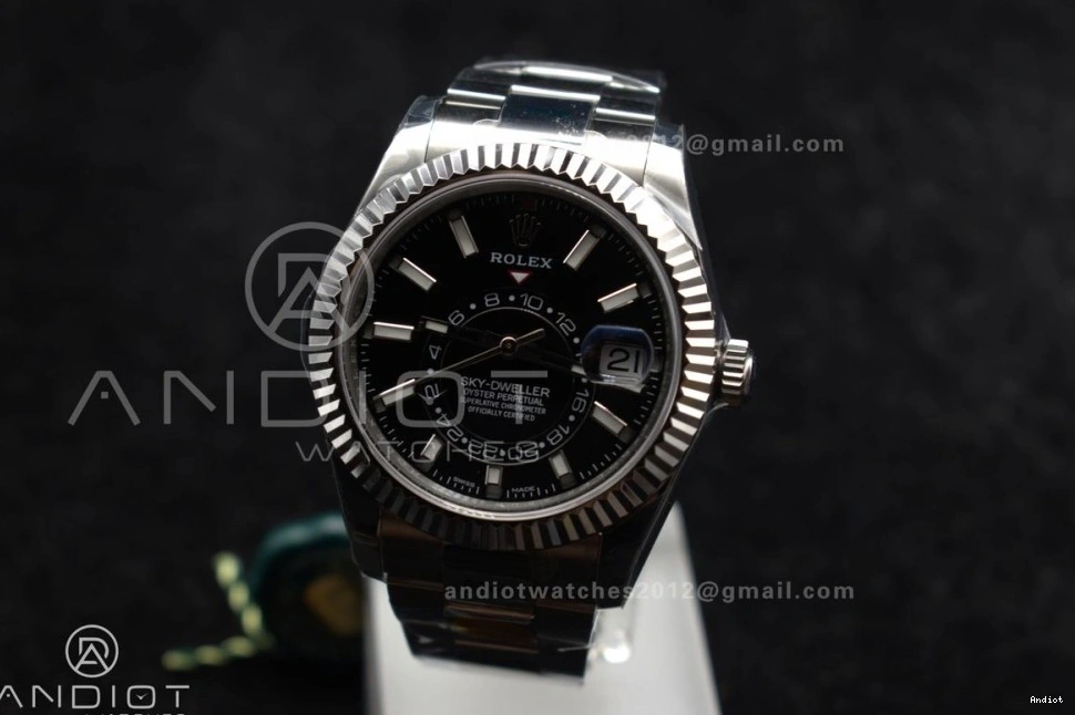 on 326934 ZF Edition Dial Black SS SS Bracelet 904L A2824 Sky-Dweller Best 1:1 0418